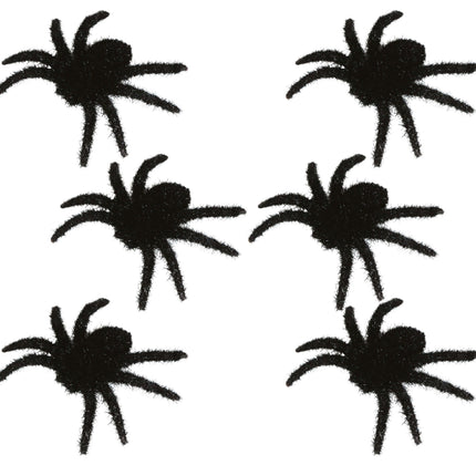 Décoration Halloween Araignées 6cm 6 pièces