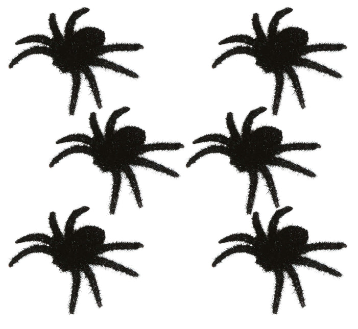 Décoration Halloween Araignées 6cm 6 pièces