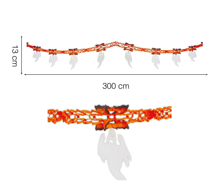 Guirlande d'Halloween Fantôme 3m