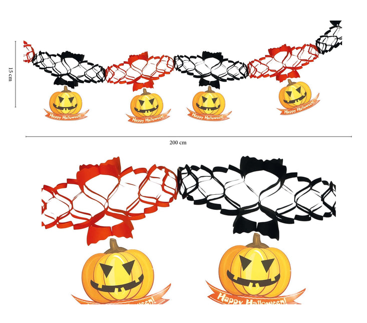 Guirlande d'Halloween Citrouille Deluxe Pendants 2m