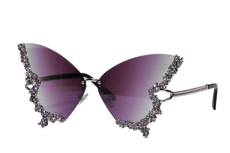 Lunettes papillon mauves