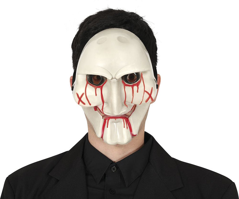 Masque d'Halloween Diable Rouge Blanc