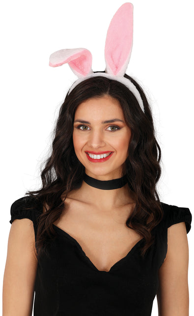 Bandeau d'oreilles de lapin rose, adultes