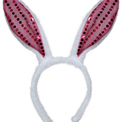 Bandeau à paillettes en forme d'oreilles de lapin, adultes