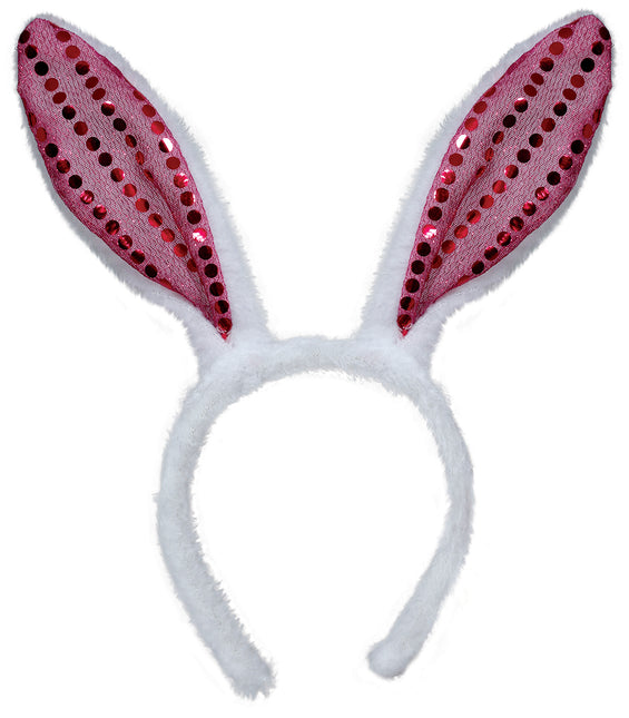 Bandeau à paillettes en forme d'oreilles de lapin, adultes