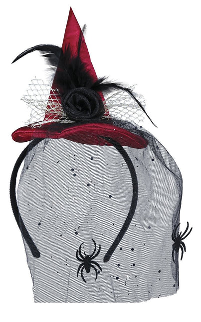 Bandeau d'Halloween rouge Chapeau de sorcière