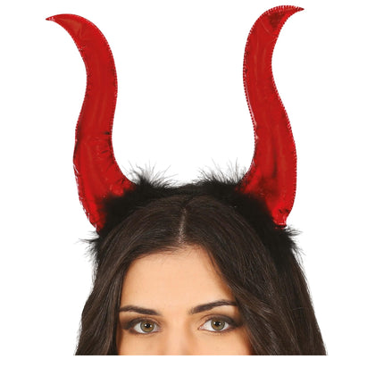 Bandeau d'Halloween rouge Cornes de diable