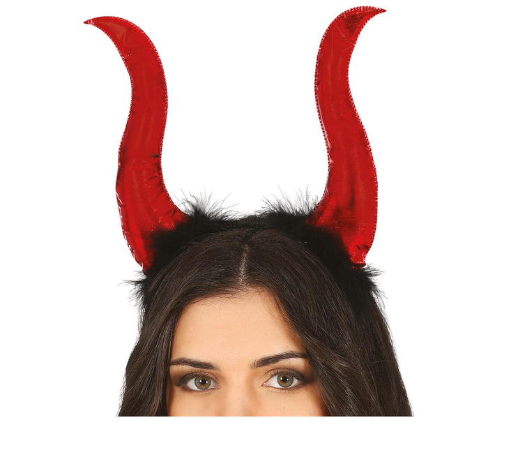 Bandeau d'Halloween rouge Cornes de diable