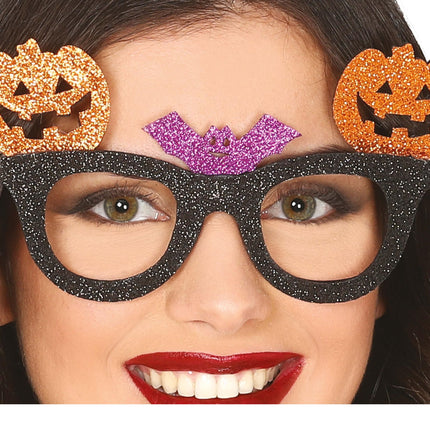 Lunettes d'Halloween Citrouille Paillettes