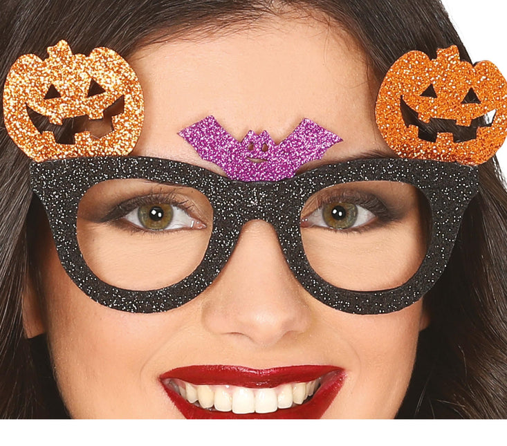 Lunettes d'Halloween Citrouille Paillettes