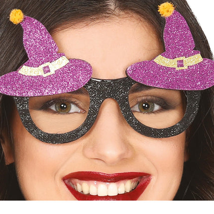 Chapeau à lunettes d'Halloween pailleté