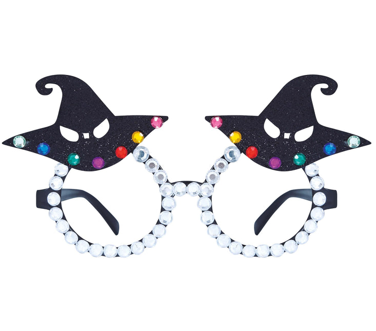 Spectacles d'Halloween Chapeau de sorcière pailleté