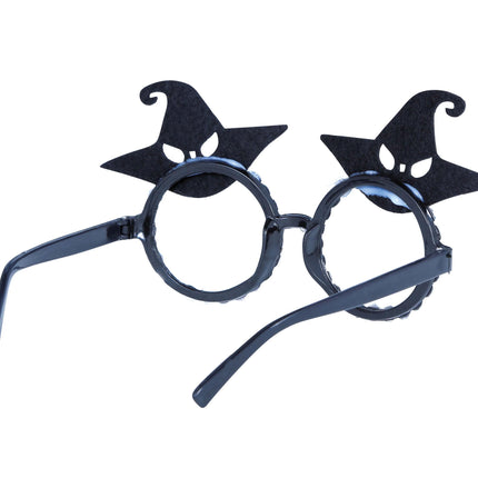 Spectacles d'Halloween Chapeau de sorcière pailleté