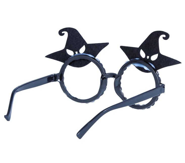 Spectacles d'Halloween Chapeau de sorcière pailleté