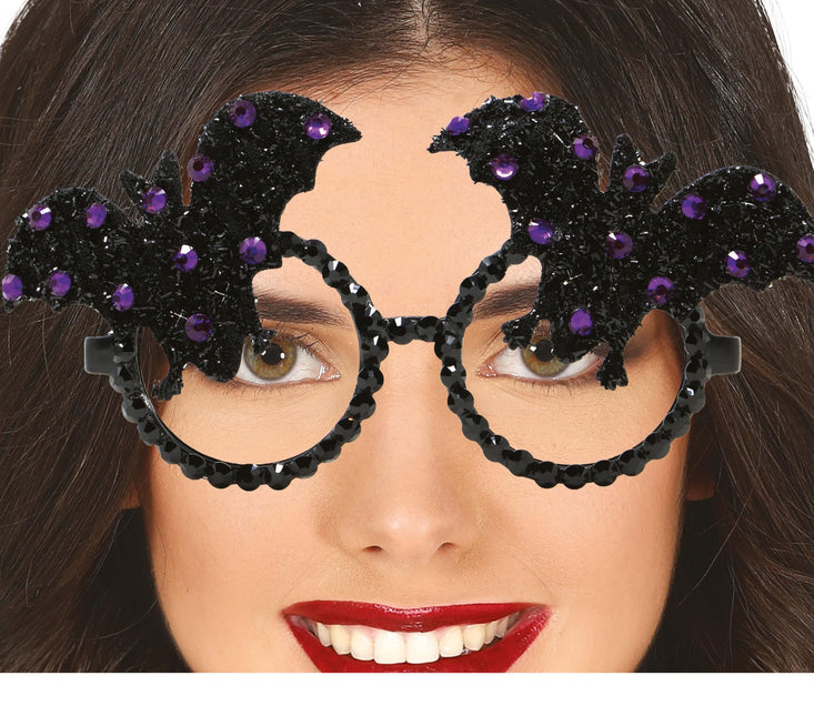 Lunettes d'Halloween Chauve-Souris Paillettes