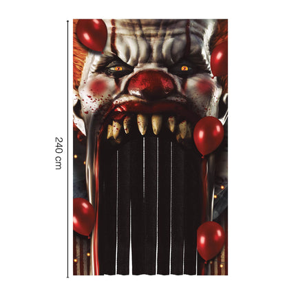 Rideau de porte Halloween Horror Clown 2.4m