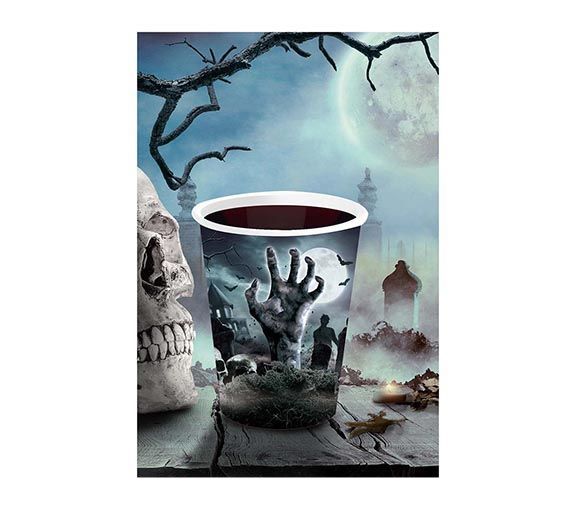 Tasses d'Halloween Cimetière 240ml 6pcs