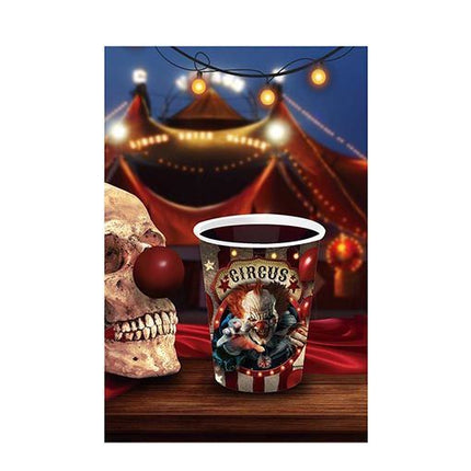 Tasses d'Halloween Clown 240ml 6pcs