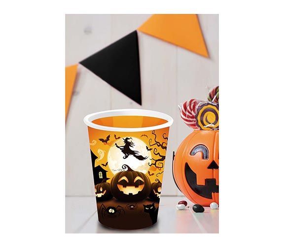 Tasses d'Halloween Citrouille 240ml 6pcs