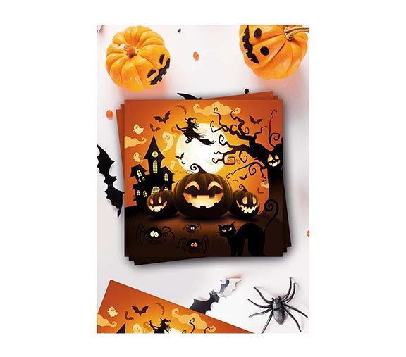 Serviettes de table Halloween Citrouille 33cm 12pcs