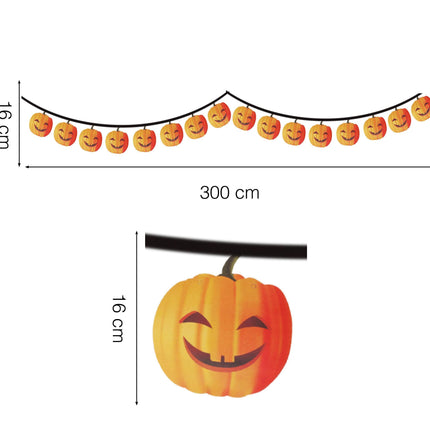 Guirlande d'Halloween Citrouille 3m