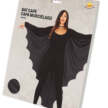 Cape d'Halloween noire Chauve-souris