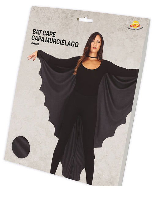 Cape d'Halloween noire Chauve-souris