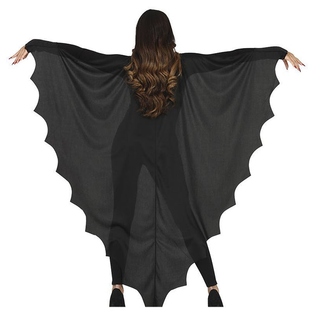 Cape d'Halloween noire Chauve-souris