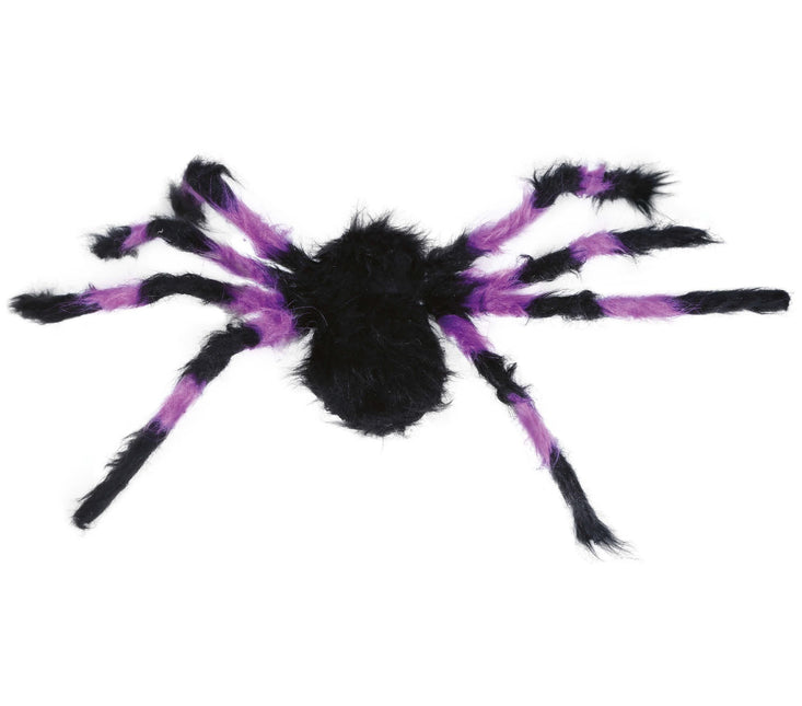 Fausse araignée noire mauve 75cm