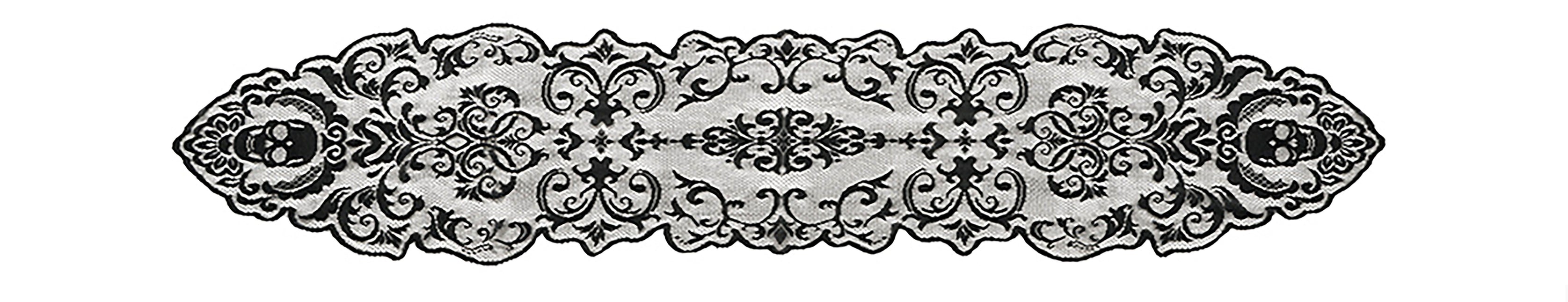 Nappe d'Halloween noire en dentelle 180cm