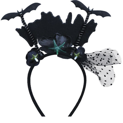 Bandeau d'Halloween Chauves-souris et fleurs