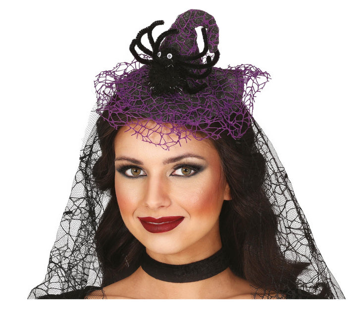 Bandeau d'Halloween sorcière avec voile