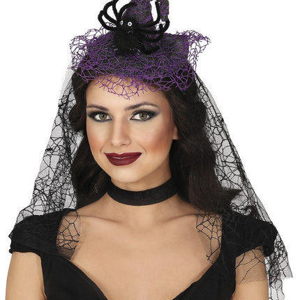 Bandeau d'Halloween sorcière avec voile