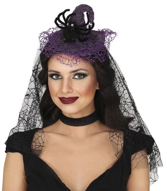 Bandeau d'Halloween sorcière avec voile