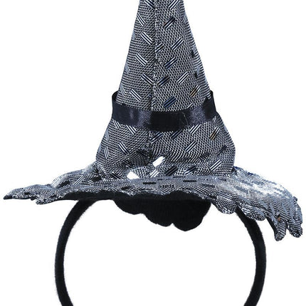 Bandeau argenté chapeau de sorcière