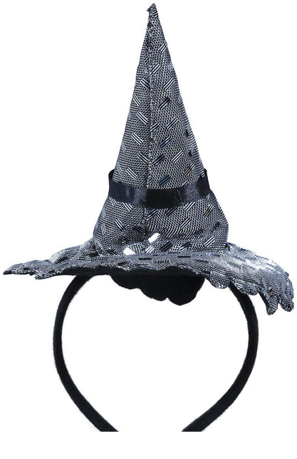 Bandeau argenté chapeau de sorcière