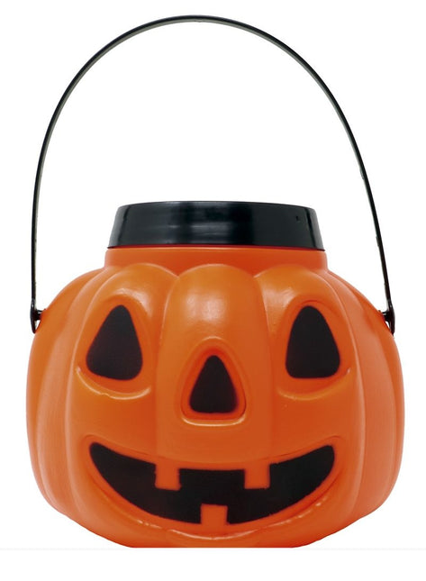 Seau à bonbons Halloween Couvercle Citrouille 15cm