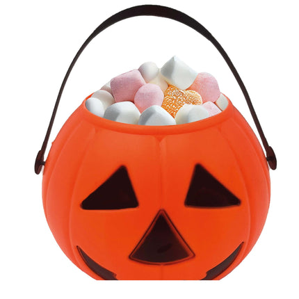 Seau à bonbons orange d'Halloween Citrouille 15cm