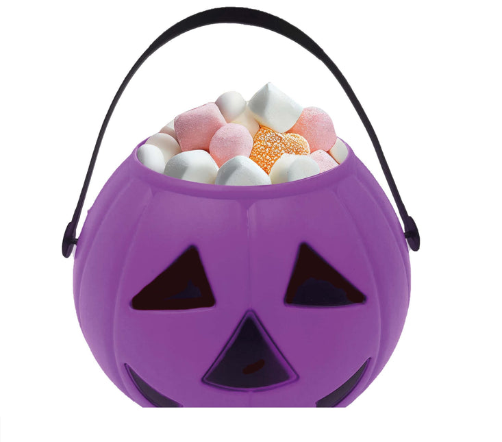 Seau à bonbons violet d'Halloween Citrouille 15cm