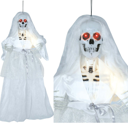 Halloween Doll Skeleton Bride With Light And Sound 90cm