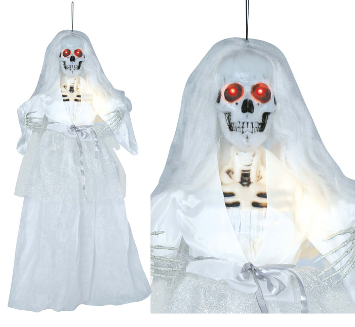 Halloween Doll Skeleton Bride With Light And Sound 90cm