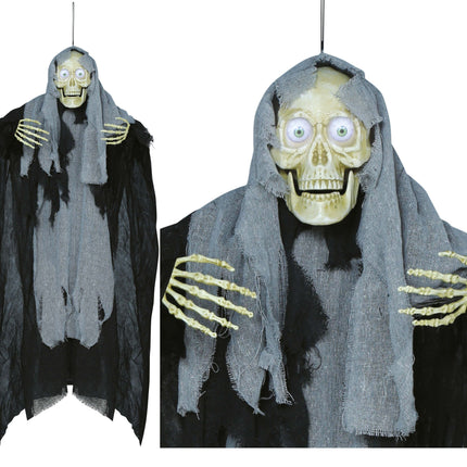 Décoration suspendue d'Halloween Squelette gris 1.2m