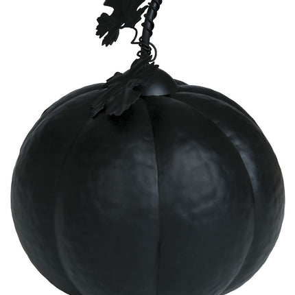 Décoration d'Halloween Citrouille noire avec lumière 16cm