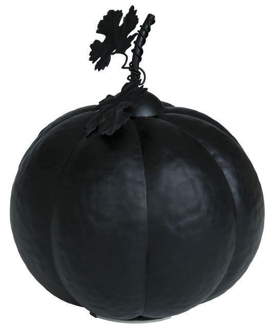 Décoration d'Halloween Citrouille noire avec lumière 16cm