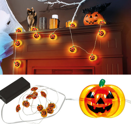 Chaîne lumineuse d'Halloween Citrouilles 1.2m