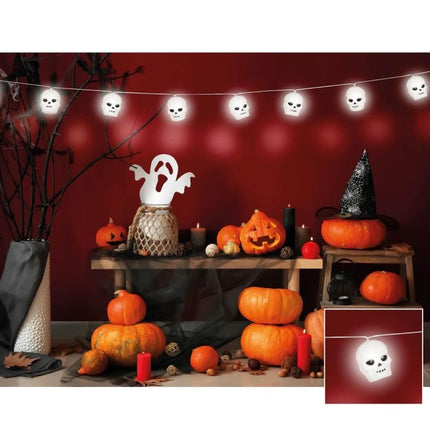 Guirlande lumineuse Halloween Crânes 1.8m