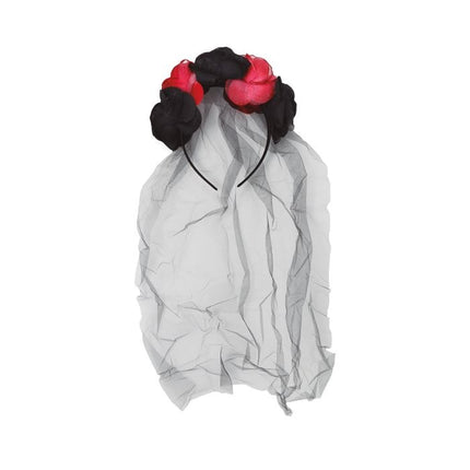 Bandeau de cheveux d'Halloween, voile de fleurs