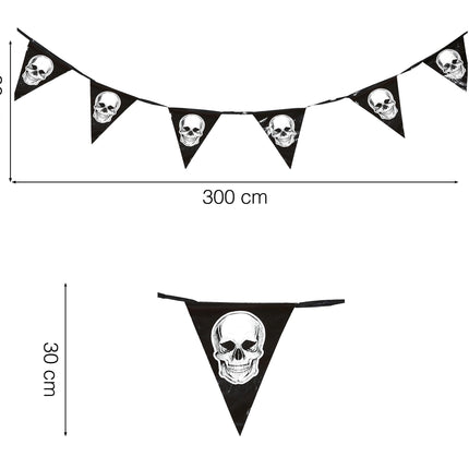 Ligne de drapeau Halloween Crânes 3.6m