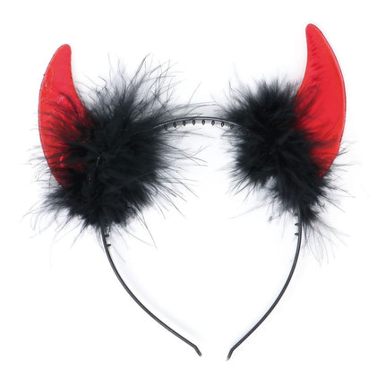 Bandeau d'Halloween Cornes de Diable Rouge