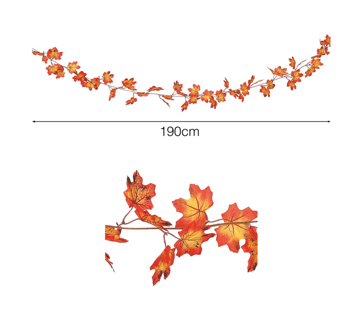 Guirlande de feuilles orange 1.9m